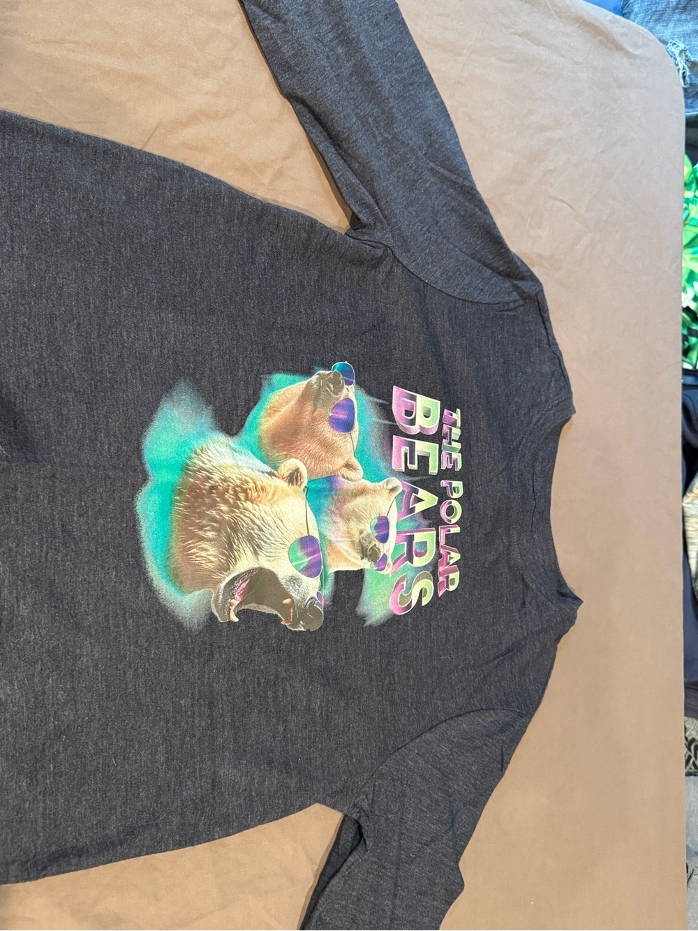 The Polar Bears Graphic Tee — Dark Heather with Neon Print